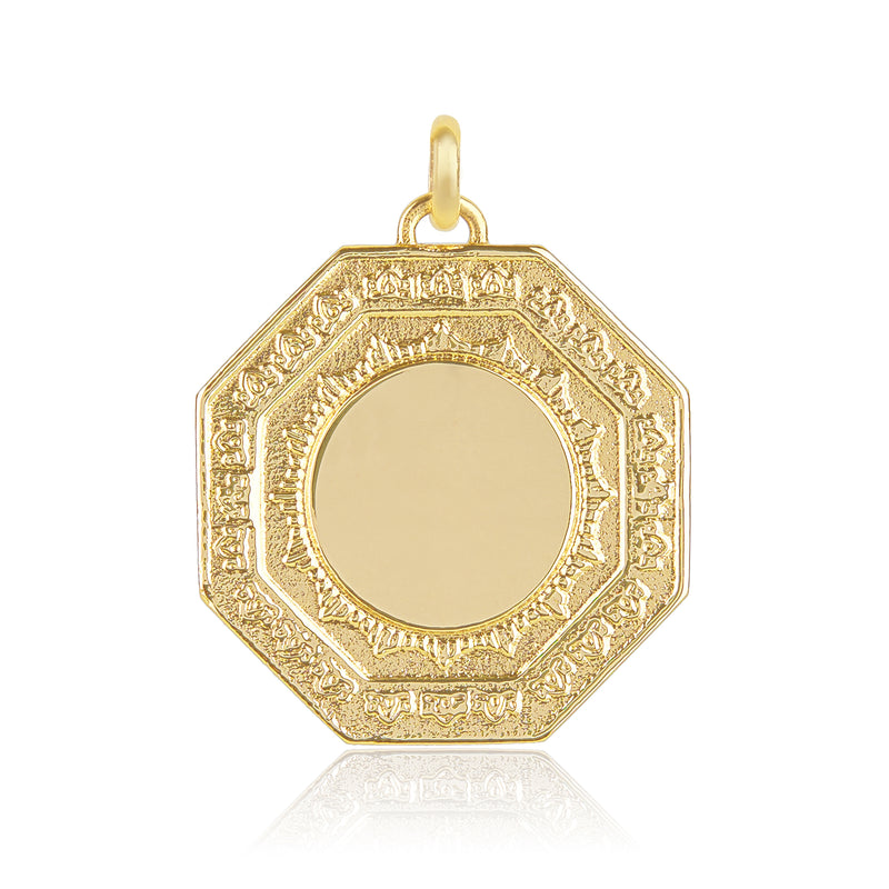 Lakshmi 9ct,9k,18k,18ct gold plated silver and sterling silver Octagonal pendant