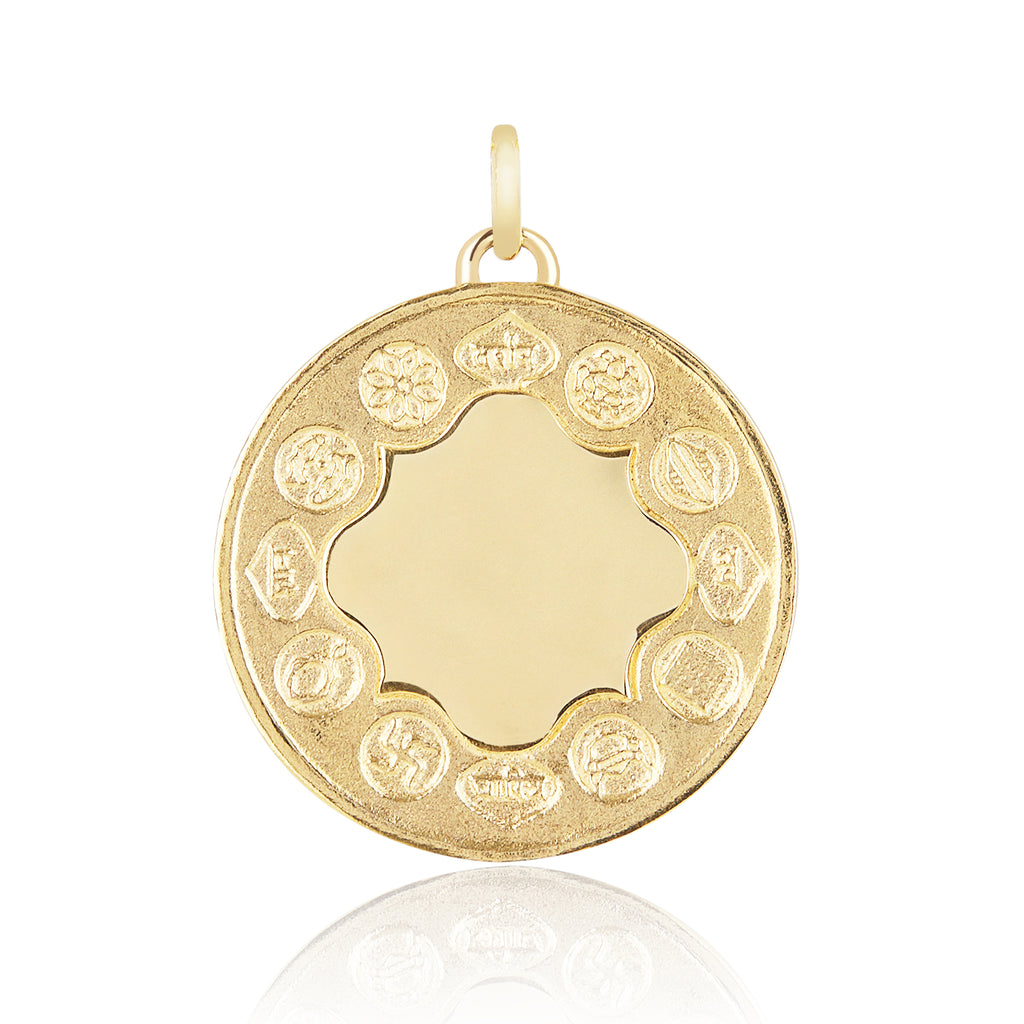 Buddha 9ct,18ct 9k.18k Yellow Gold Plated & Sterling Silver Pendant