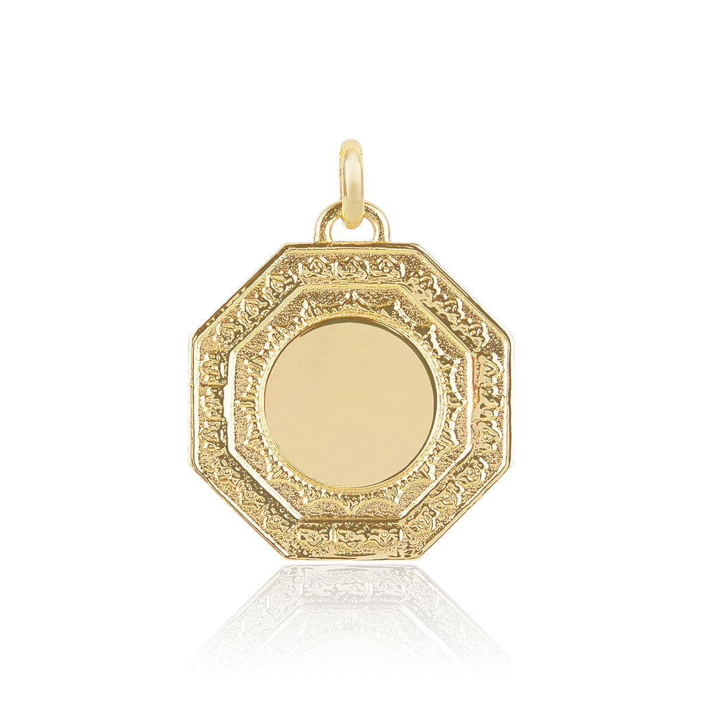 Lakshmi sml 9ct,9k,18k,18ct gold plated silver and sterling silver Octagonal pendant