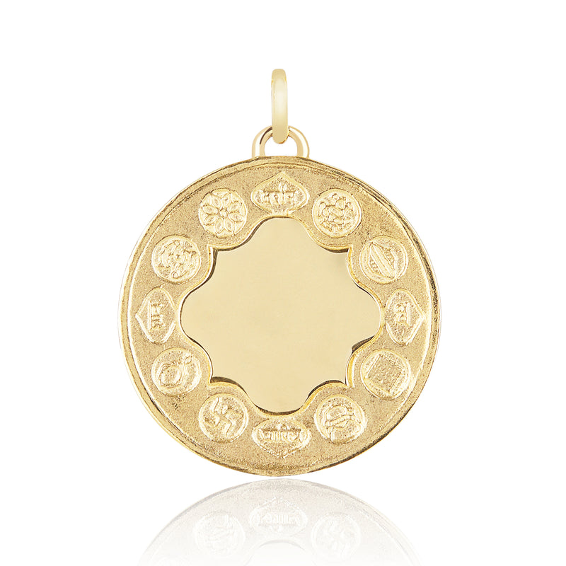 Buddha 9ct,18ct 9k.18k Yellow Gold Plated & Sterling Silver Pendant