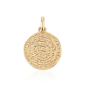 Phaistos Disc 9ct,9k Gold Double sided coded sacred pendant  Halo